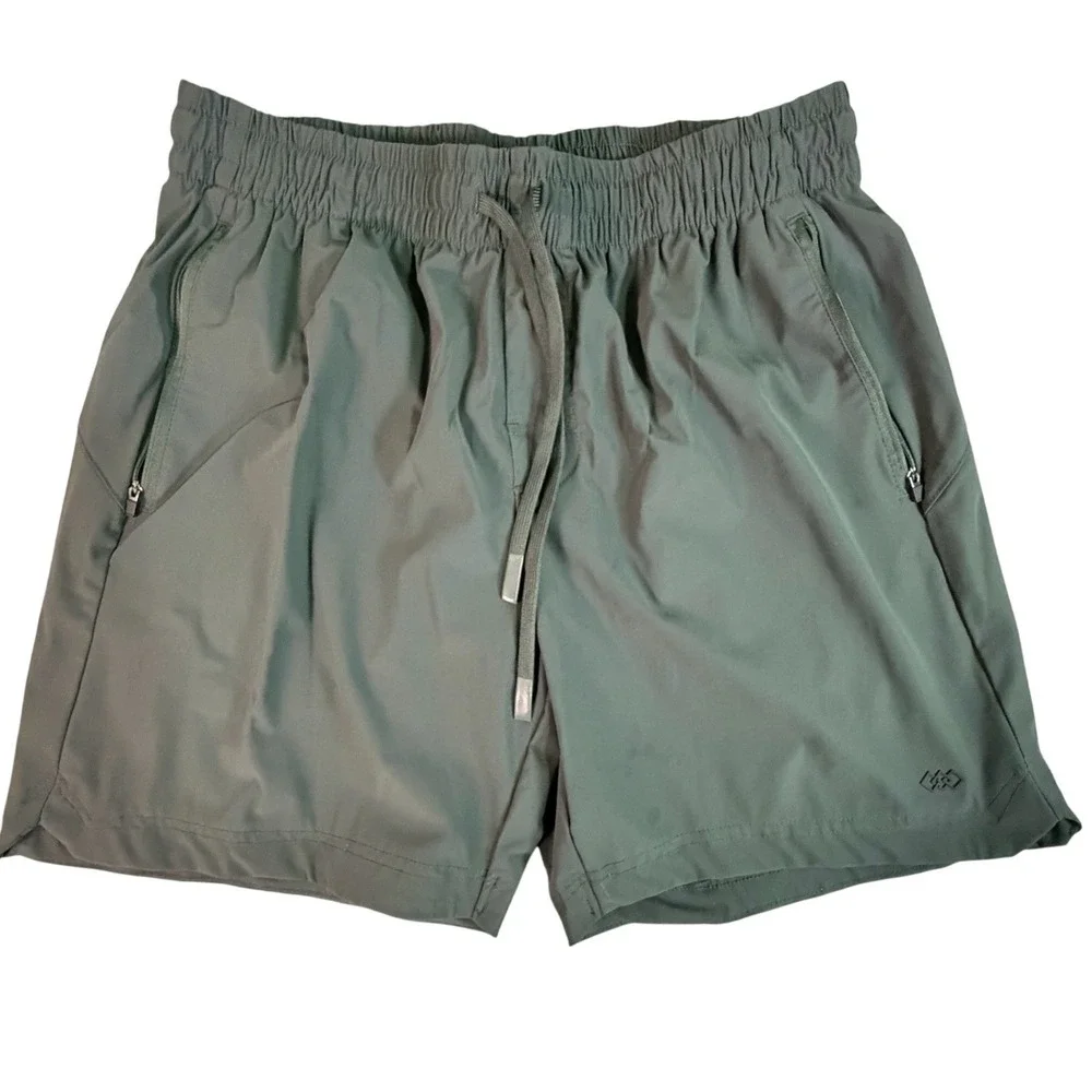 LEG3ND Athletic Shorts Men Large Green Cargo Zip‎ Pockets Activewear